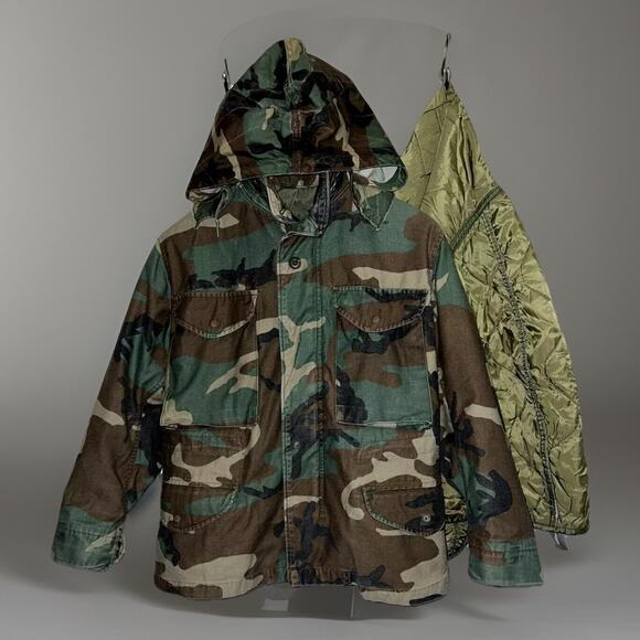 Military BDU Woodland Camo Cold Weather Field Coat DLA100-91-C-8371 - XS X-Short - Picture 1 of 16